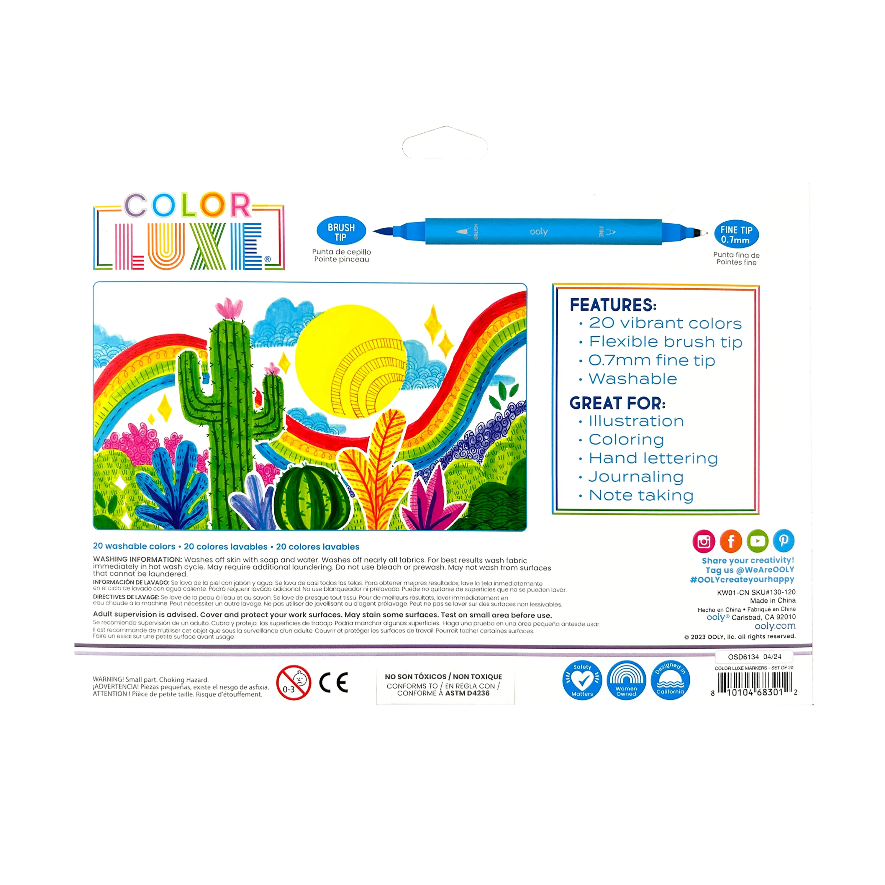 Color Luxe Double-Ended Markers - Set of 20