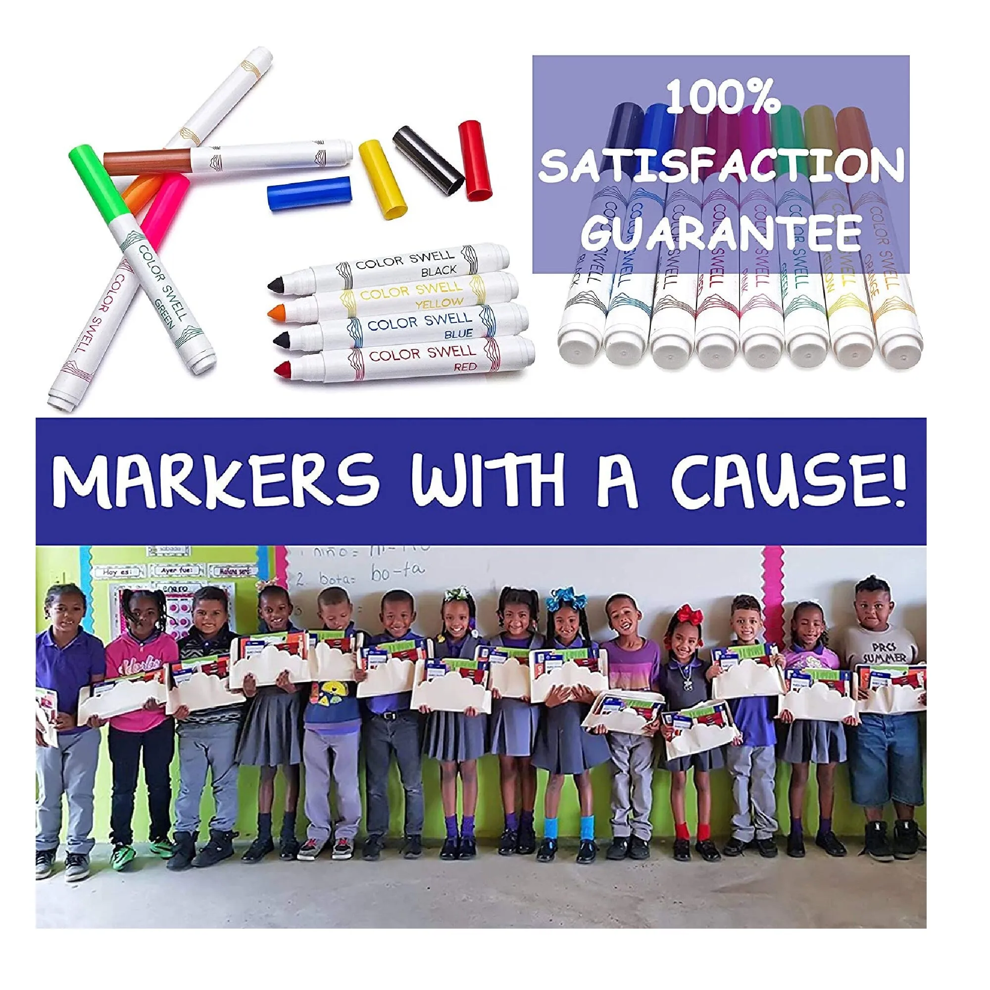 Color Swell Washable Bulk Markers 36 Packs 8 Vibrant Colors 288 Markers