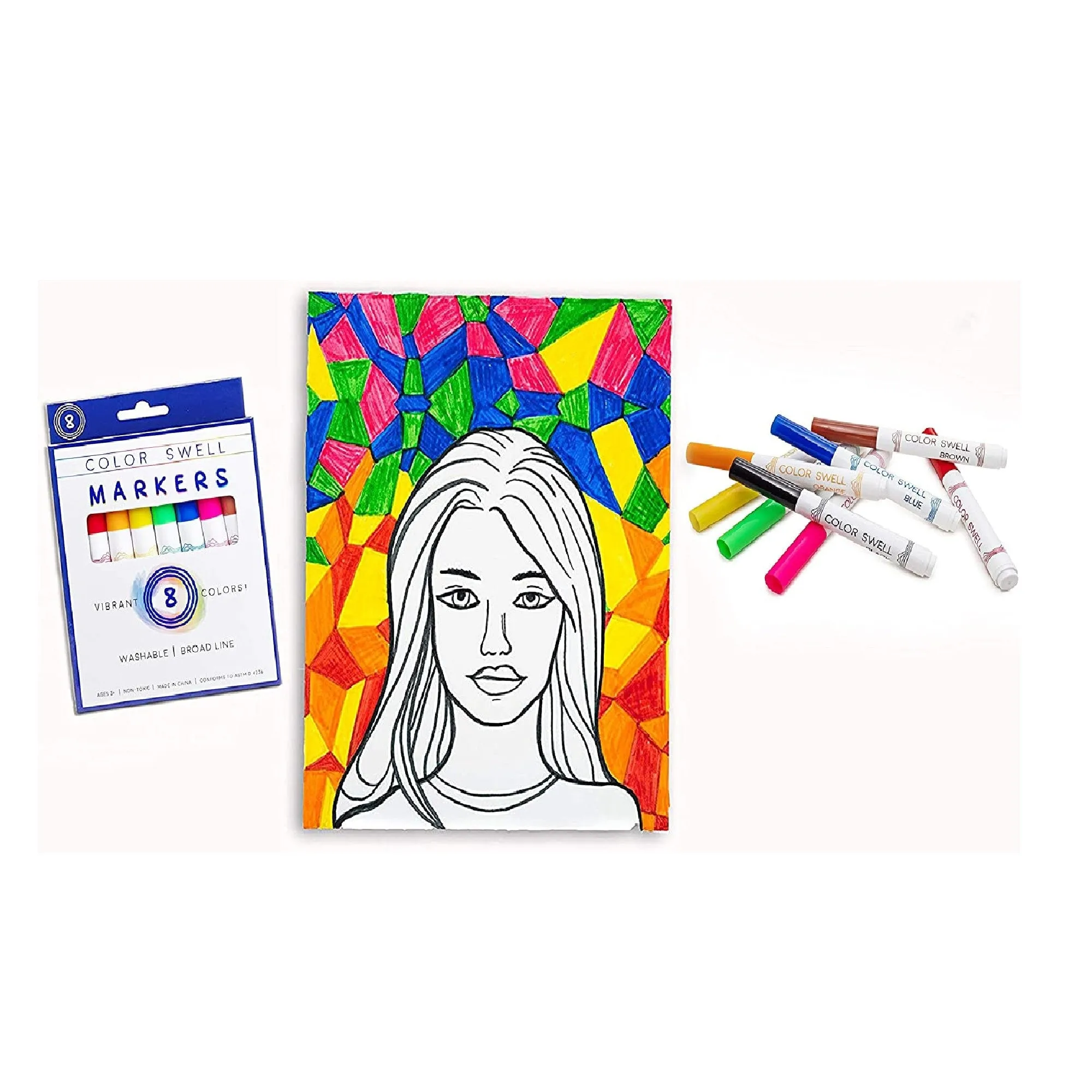 Color Swell Washable Bulk Markers 36 Packs 8 Vibrant Colors 288 Markers