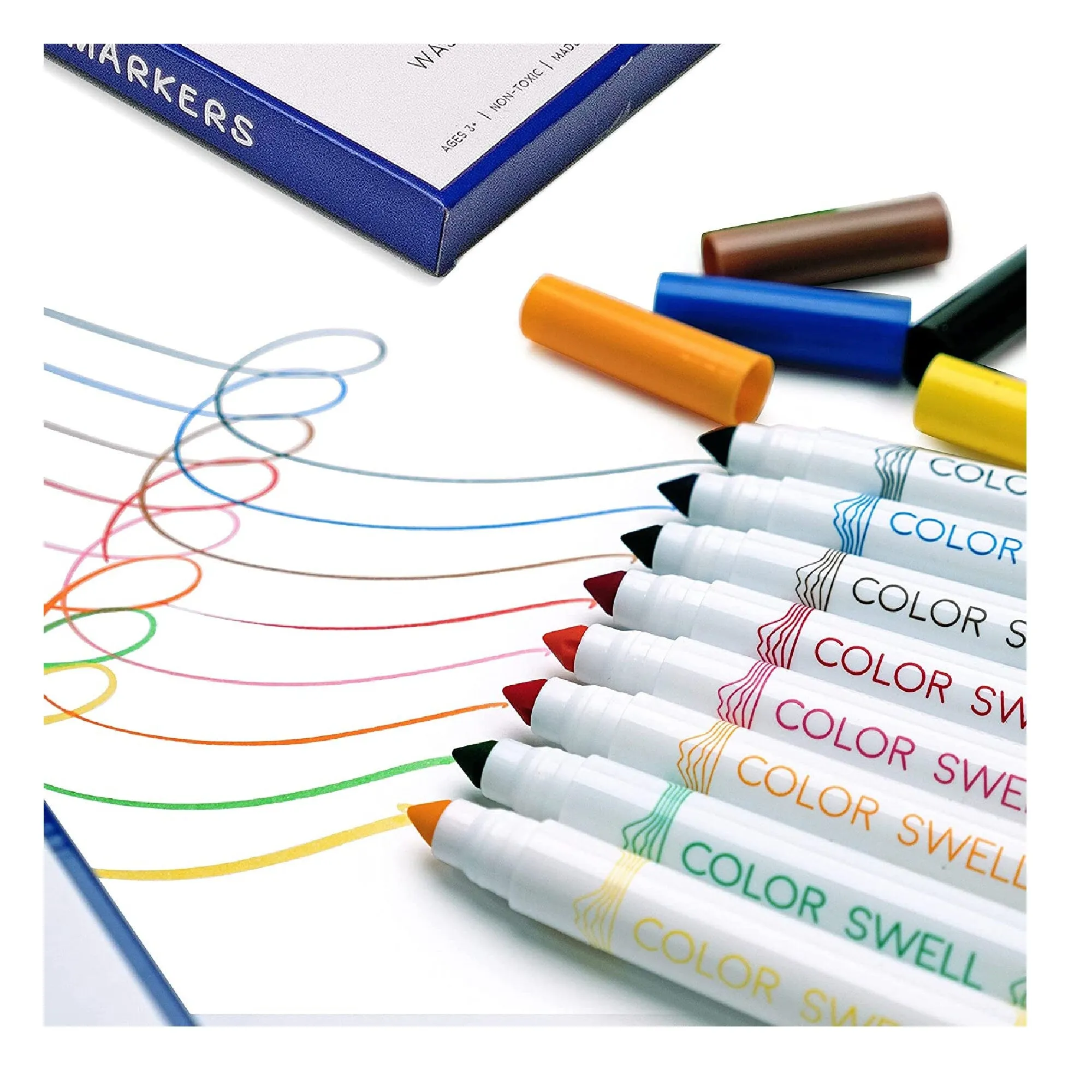 Color Swell Washable Bulk Markers 36 Packs 8 Vibrant Colors 288 Markers