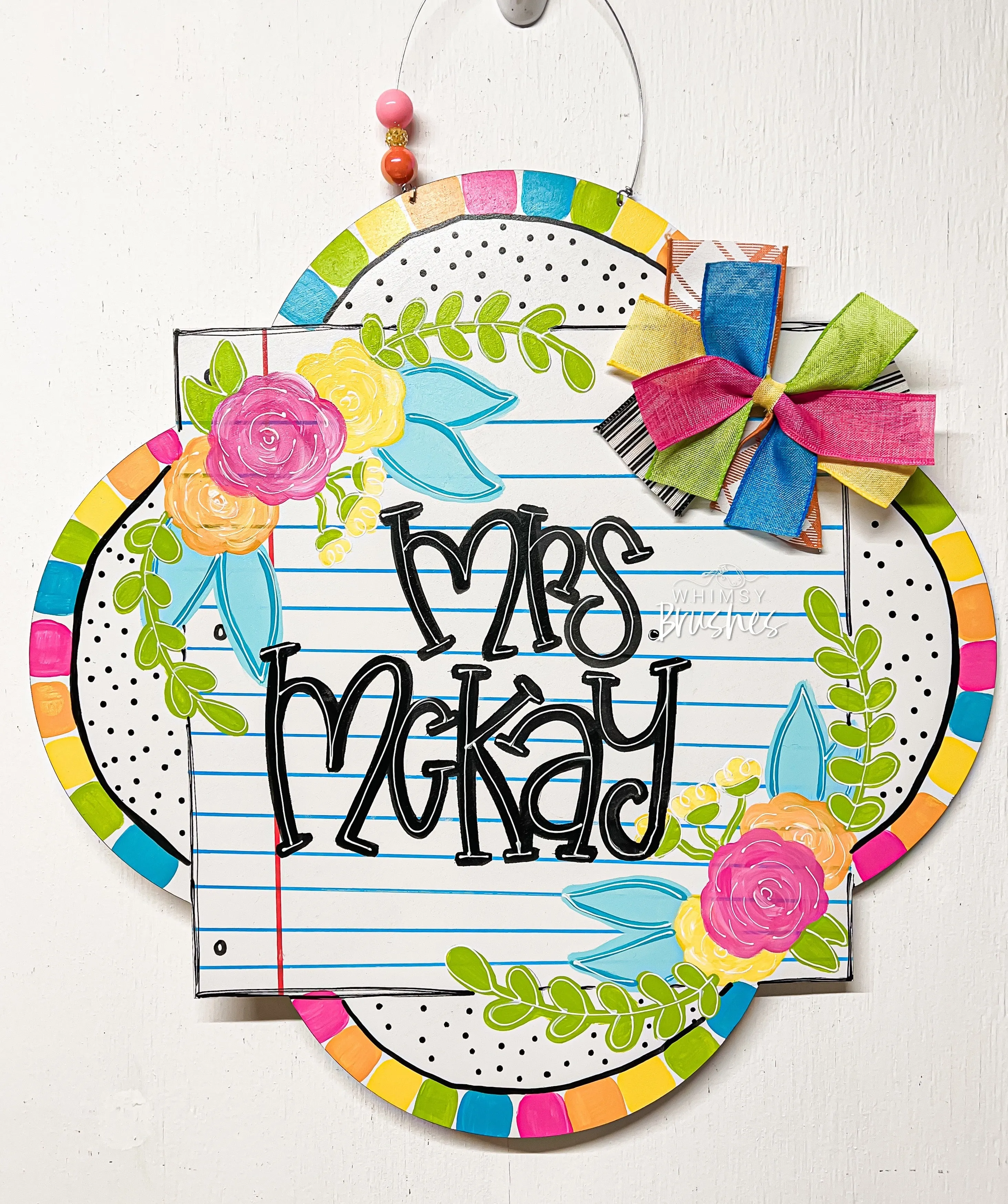 Colorful Floral Notepad Doorhanger