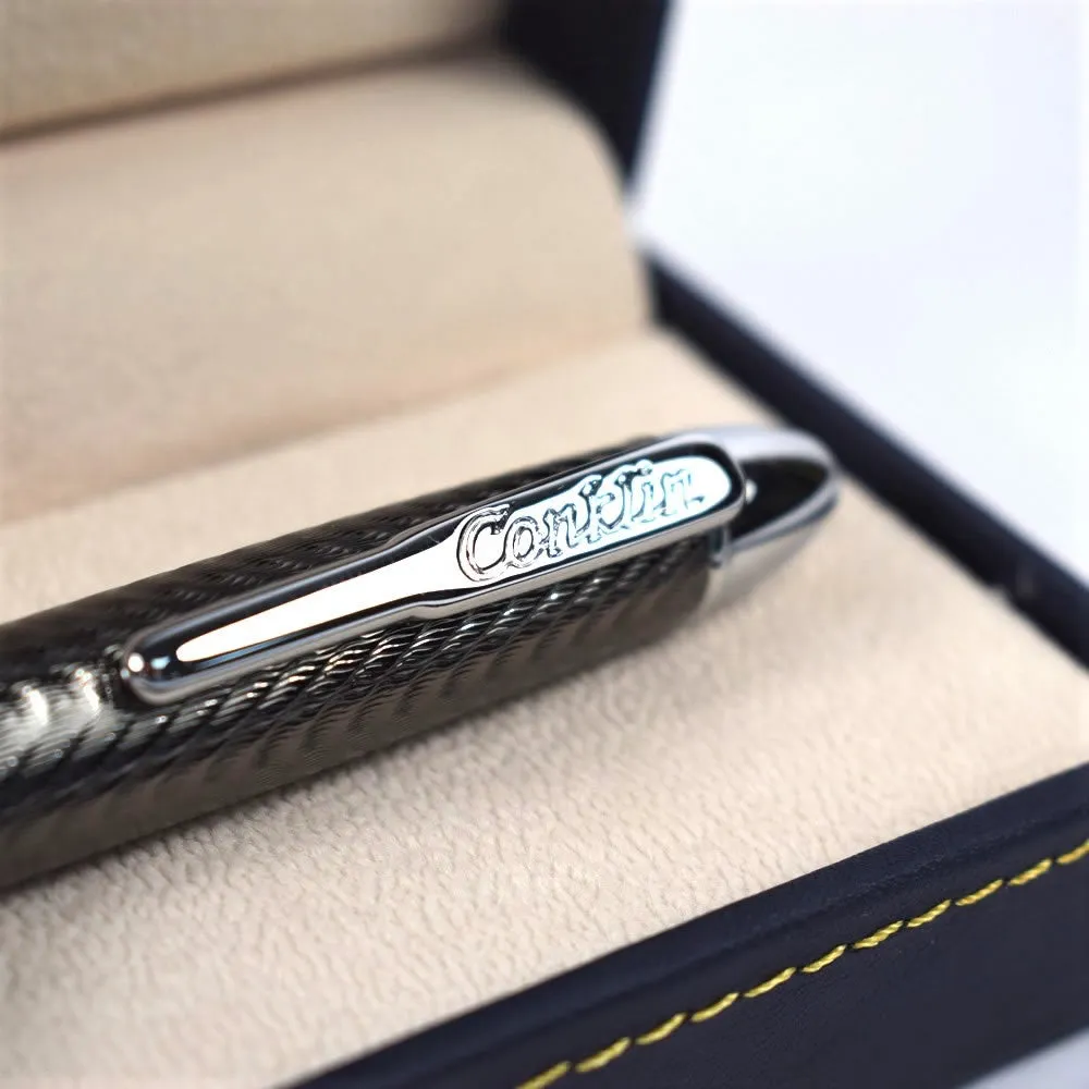 Conklin Herringbone Ballpoint Pen Gun Metal