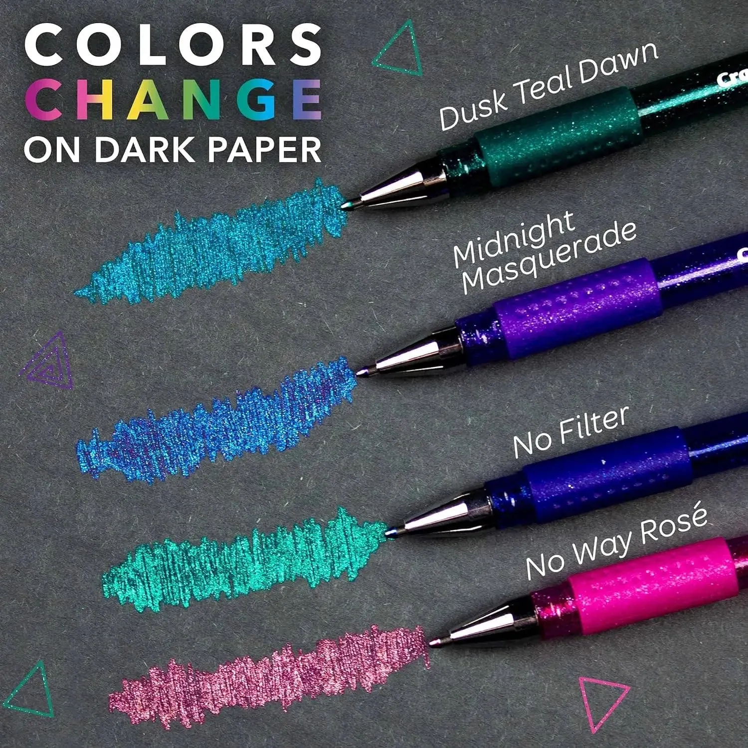 Crayola Pack Of 4 Iridescent Gel Pens Glitter Effects 1.0mm Tip