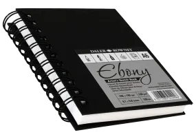 Daler Rowney Ebony Spiral Portrait Book White 50sht 160gsm acid free A6