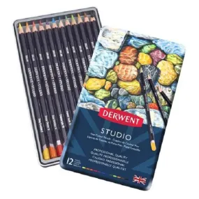Derwent Studio Colour Pencils 3.5mm Tin 12