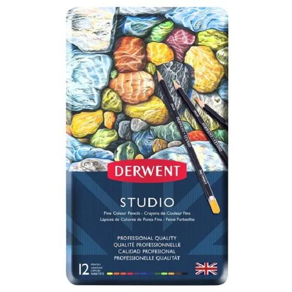 Derwent Studio Colour Pencils 3.5mm Tin 12