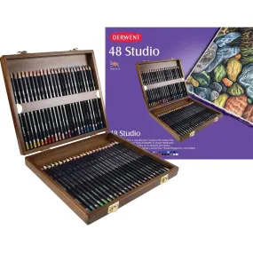 Derwent Studio Colour Pencils Wooden Box Set 48 Artists