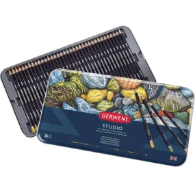 Derwent Studio Coloured Pencils Tin 36 Set Artists Professional