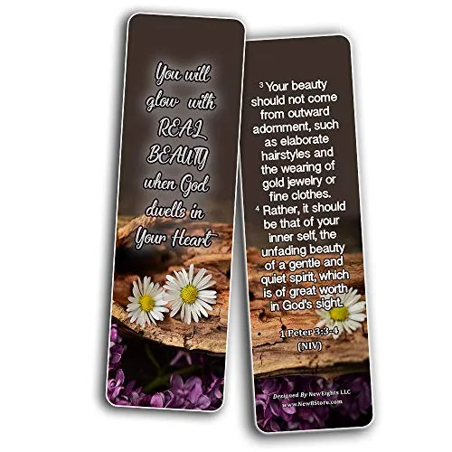 Devotional Bible Verses for Women Bookmarks (30 Pack) - Handy Life Changing Bible Texts and Quotes That Are Very Uplifting Perfect for Daily Devotional for Women