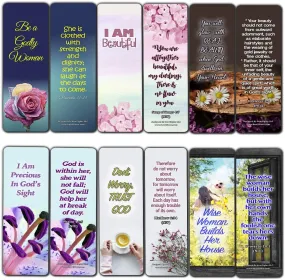 Devotional Bible Verses for Women Bookmarks (30 Pack) - Handy Life Changing Bible Texts and Quotes That Are Very Uplifting Perfect for Daily Devotional for Women