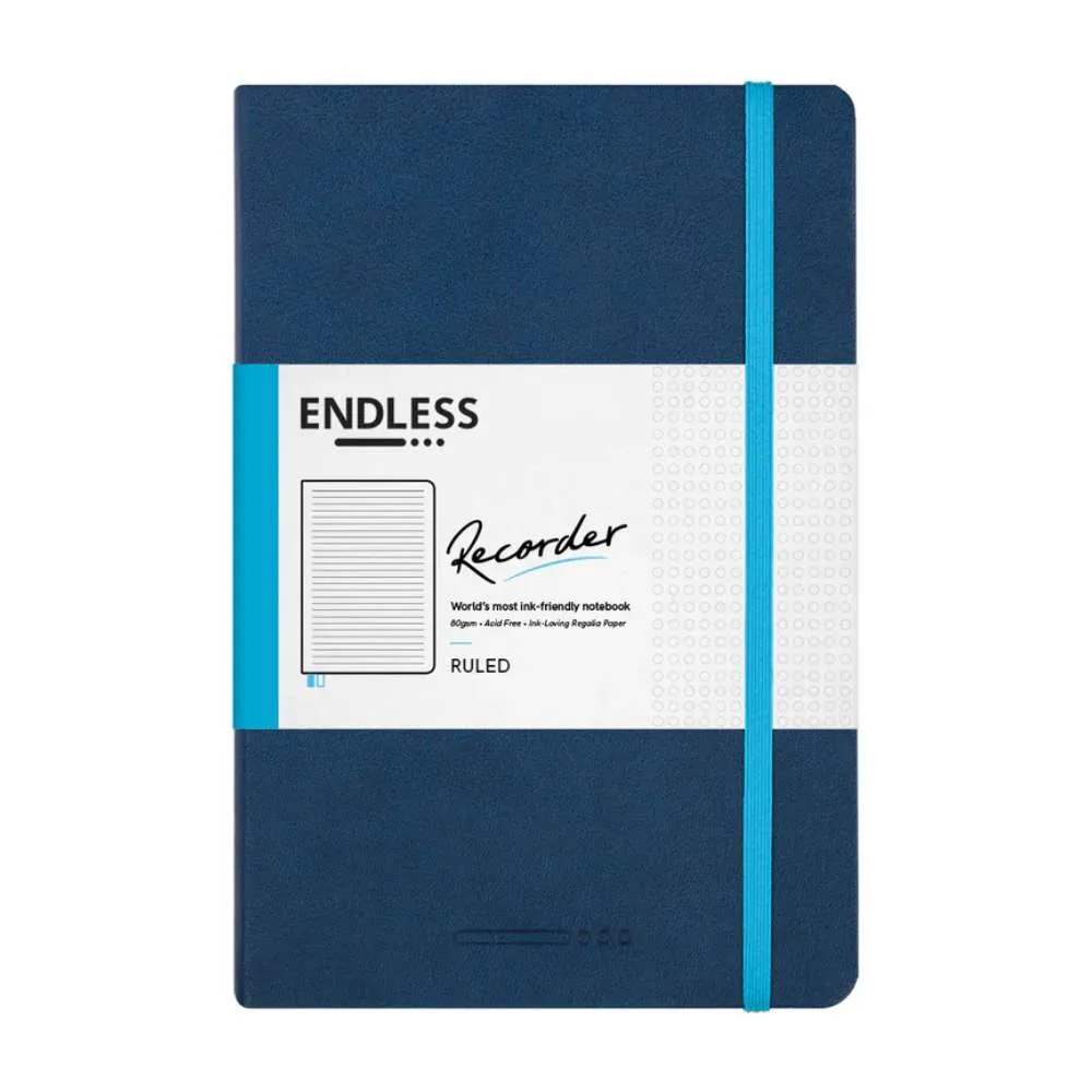 Endless Recorder Regalia A5 Notebook Ruled - Deep Ocean