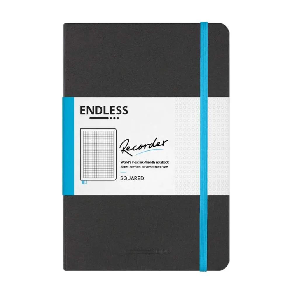 Endless Recorder Regalia A5 Notebook Squared - Infinite Space (Black)