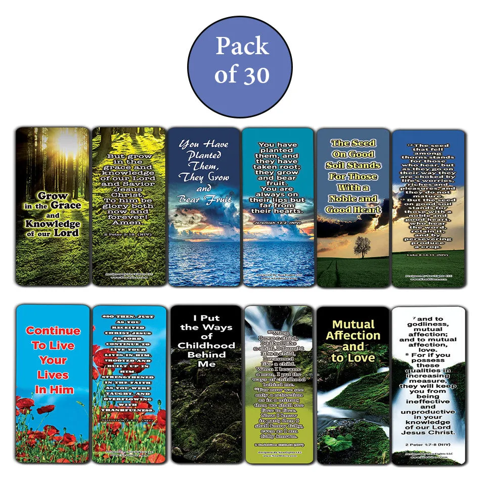 Everything You Need for Growth Bible Bookmarks (30-Pack) - Handy Reminder About How to Grow in Christ