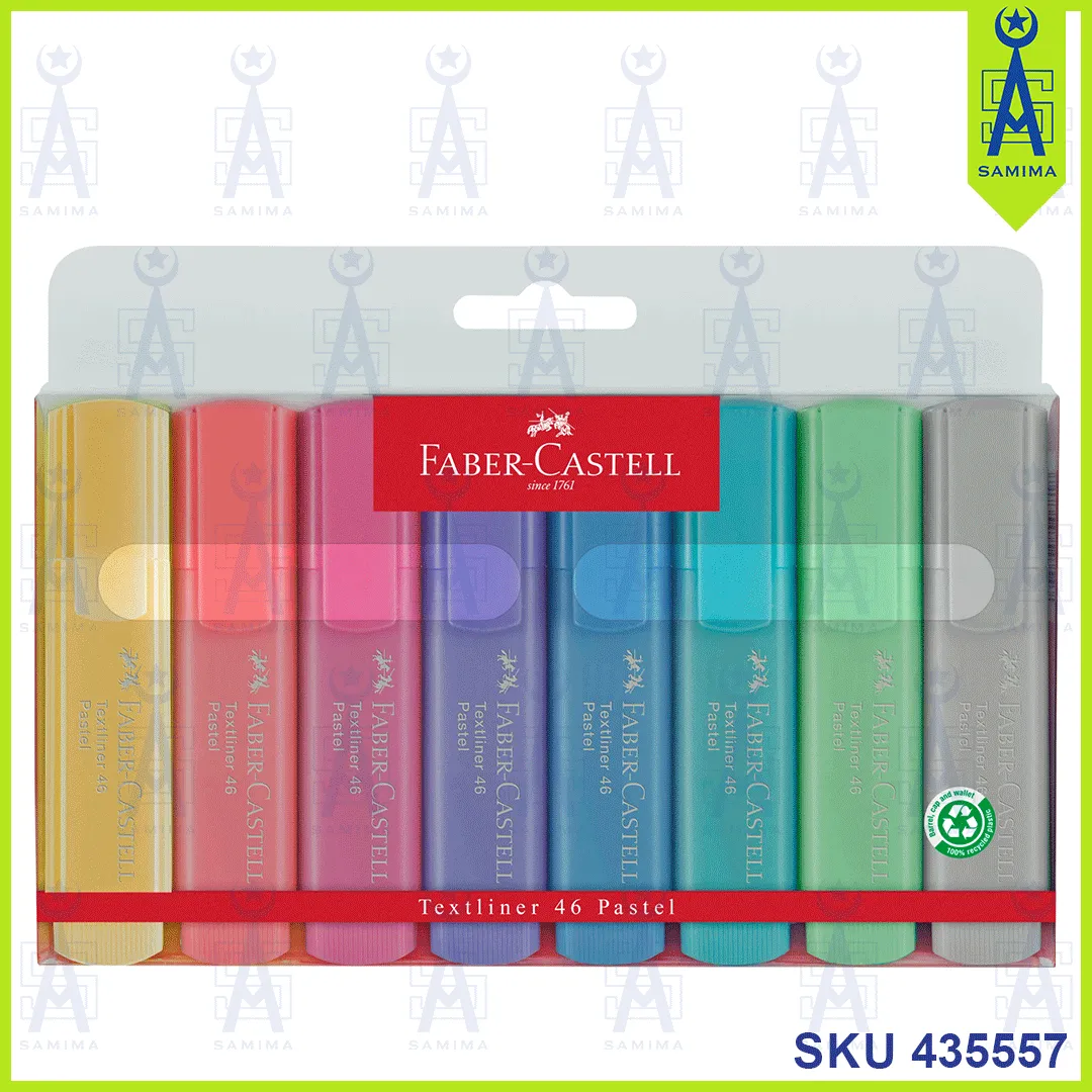 FABER CASTELL 46 PASTEL COLOUR HIGHLIGHTER 8'S