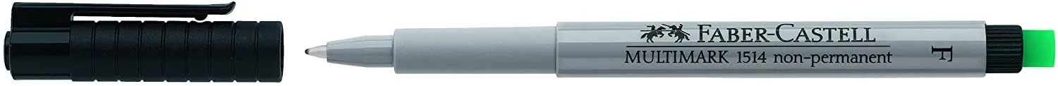 FABER-CASTELL Multimark Fine F 0.6mm Non-Permanent Wallet of 6