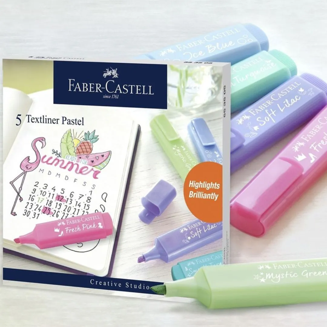 Faber-Castell Pastel Textliners ( Pack of 5 )