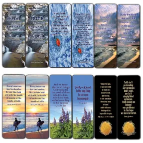 Faith Bible Scriptures & Quotes Bookmarks Cards (60-Pack)