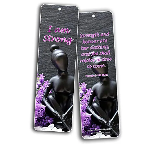 Feminine Strength Scripture Bookmarks (30 Pack) - Handy Life Changing Bible Texts and Quotes That Are Very Uplifting Perfect for Daily Devotional for Women
