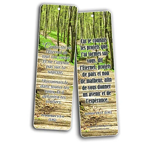 French Wisdom Bible Verse Bookmarks (30-Pack) - Encouraging French Wisdom Bible Verses Perfect To Give Encouragement and Comfort