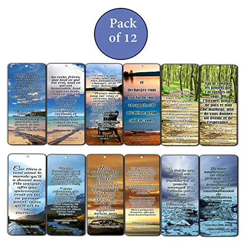 French Wisdom Bible Verse Bookmarks (30-Pack) - Encouraging French Wisdom Bible Verses Perfect To Give Encouragement and Comfort