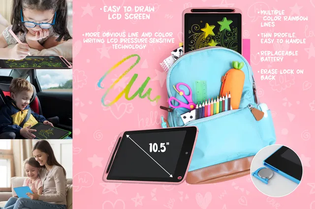 Gabba Goods' 10.5'' Multi-Color LCD Drawing and Doodling Pad
