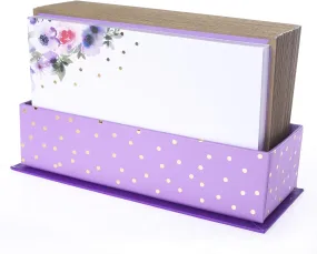 Graphique Watercolor Flowers Flat 50 Pcs Notes And Envelopes Colorful Floral Design Embellished With Gold Foil
