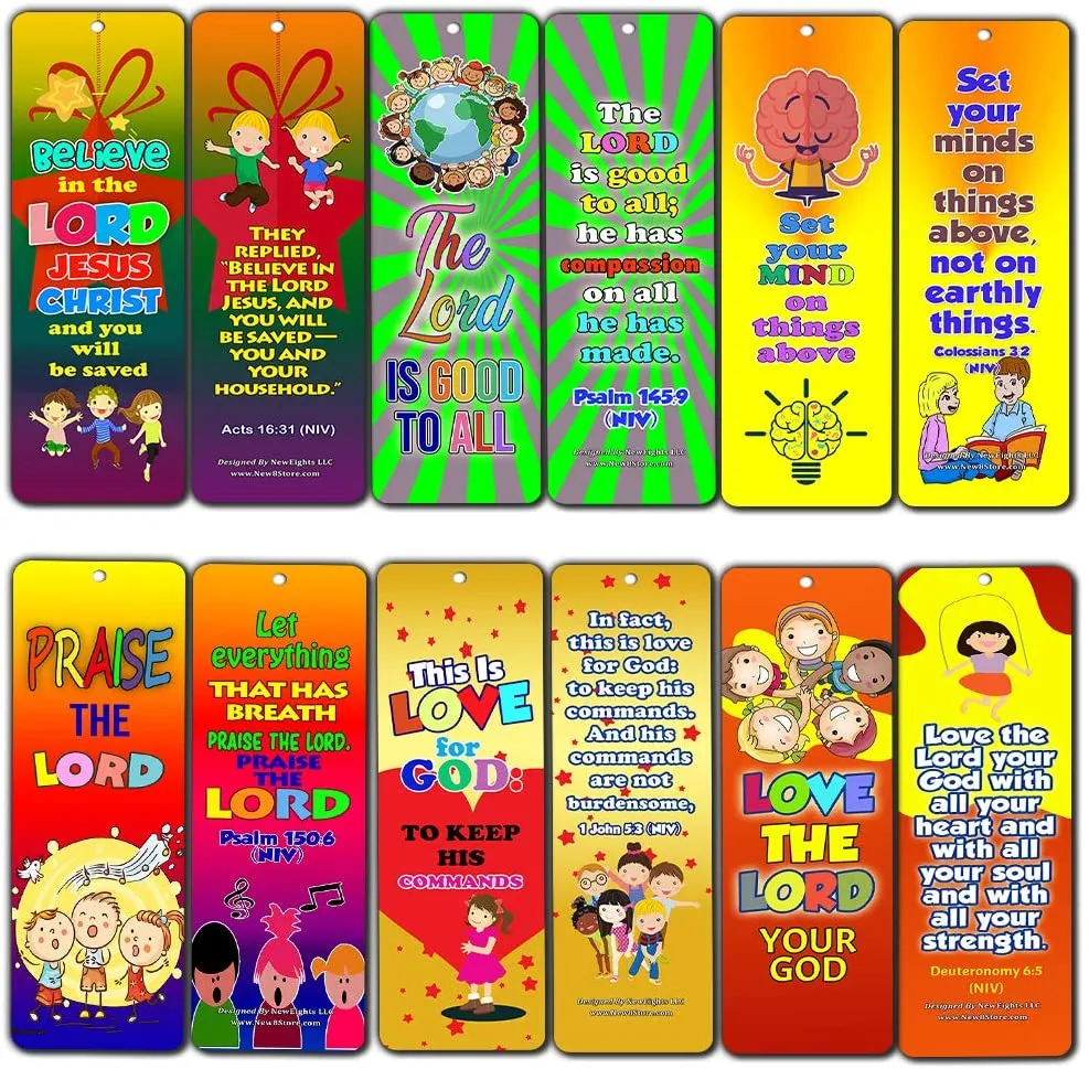 Great Memory Verses for Kids Bookmarks (30-Pack) - Handy Memory Verses for Kids Perfect for Children?s Ministries and Sunday Schools