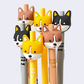 Greedy Puppy Corgi Retractable Gel Pen