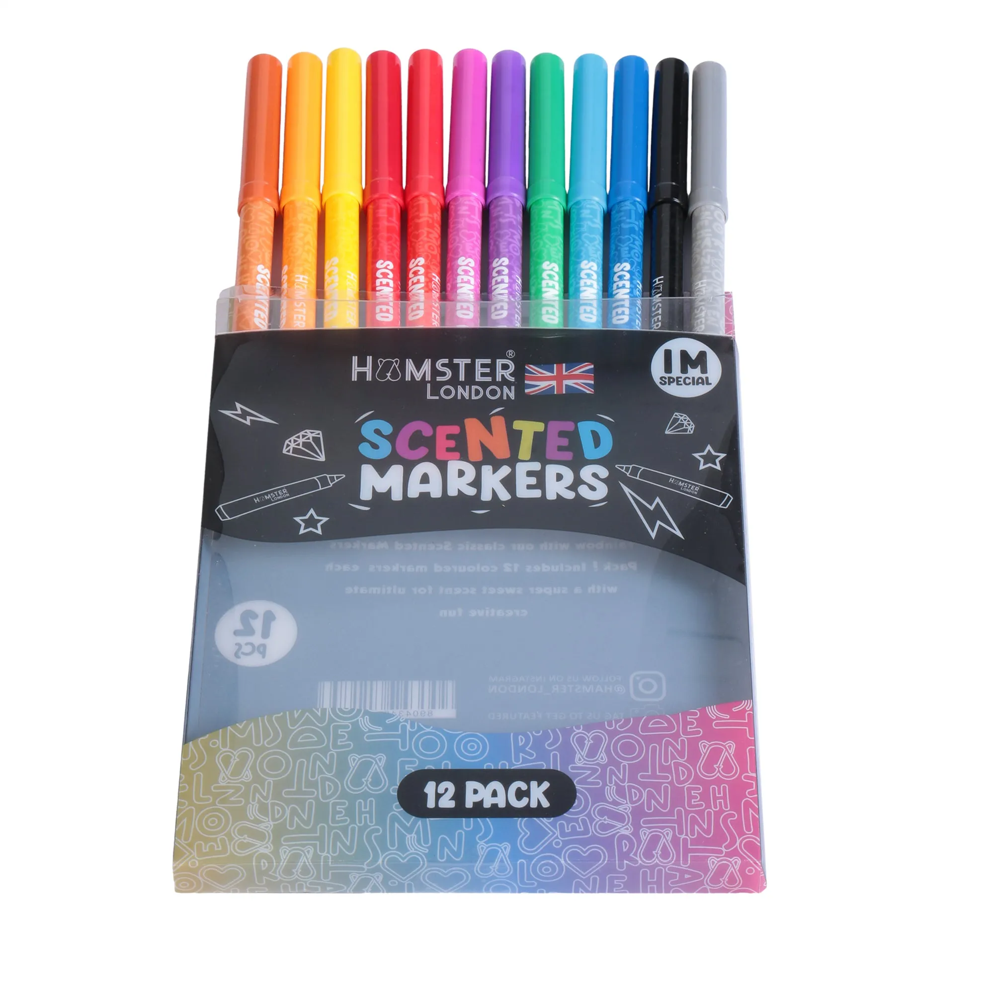 Hamster London Gift Hamper Stationery Set Football   Fineliner   Scented Markers   Gel Pen   Crayon   Pouches