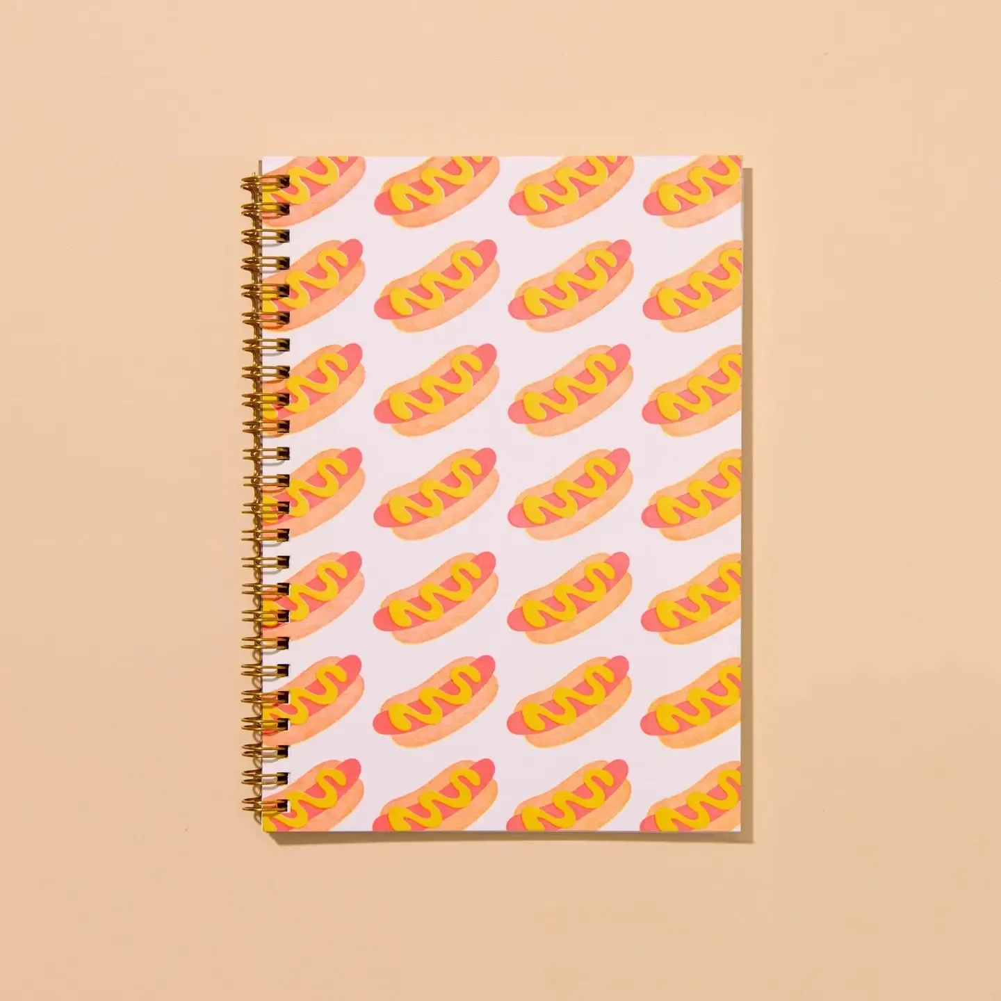 Hot Dog Spiral Bound Letterpress Notebook