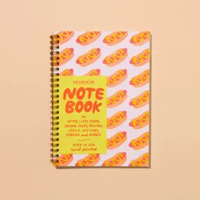 Hot Dog Spiral Bound Letterpress Notebook