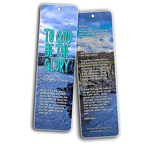 Hymn Bookmarks Series 1 - Amazing Grace (60-Pack) - Classic Gospel Song Lyrics - Bring You Back to the Good Old Day Worship - Stocking Stuffers for Men Women