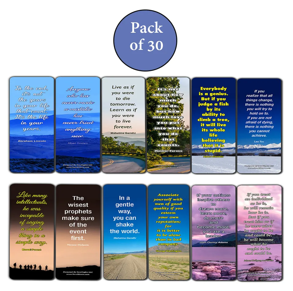 Inspirational Quotes Bookmarks Cards Series 4 (30-Pack) - Handy Quotes Perfect for Everyone