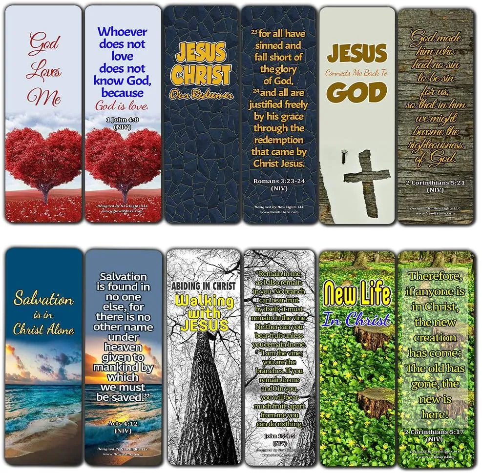 Jesus Our Redeemer Scriptures Bookmarks (30 Pack) - Handy Bible Texts About Being Saved Through Christ Jesus