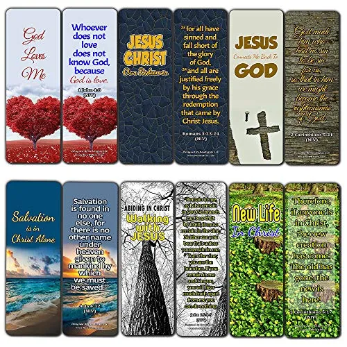 Jesus Our Redeemer Scriptures Bookmarks (30 Pack) - Handy Bible Texts About Being Saved Through Christ Jesus