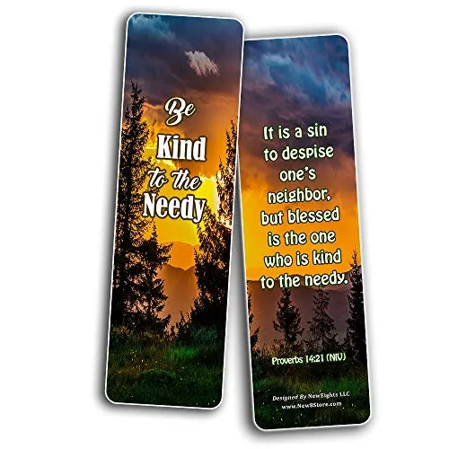 Kindness Scriptures Cards Bookmarks (30 Pack) - Handy Reminder To Be Kind Always