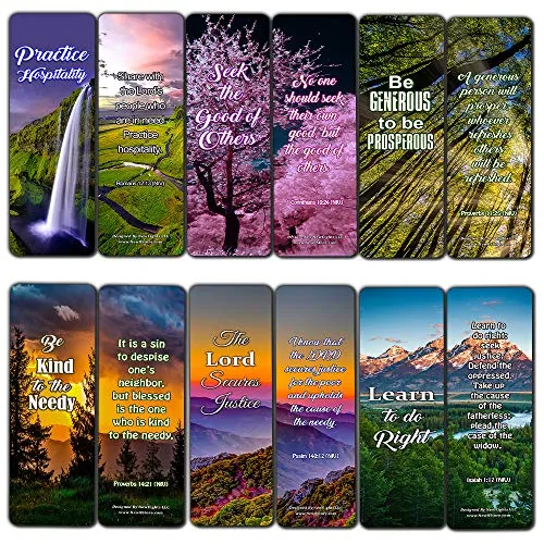 Kindness Scriptures Cards Bookmarks (30 Pack) - Handy Reminder To Be Kind Always