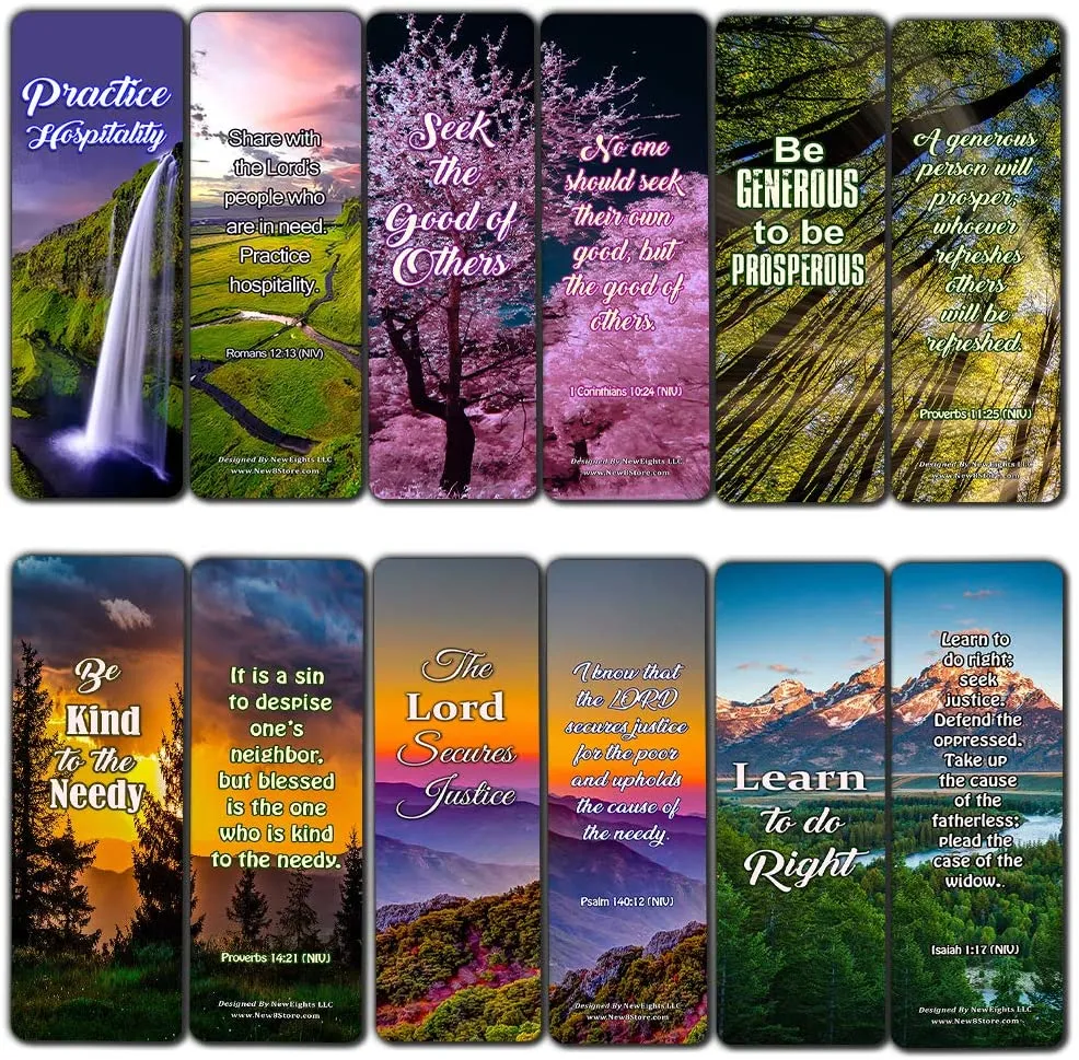 Kindness Scriptures Cards Bookmarks (30 Pack) - Handy Reminder To Be Kind Always