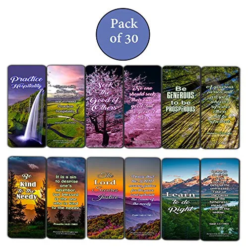Kindness Scriptures Cards Bookmarks (30 Pack) - Handy Reminder To Be Kind Always