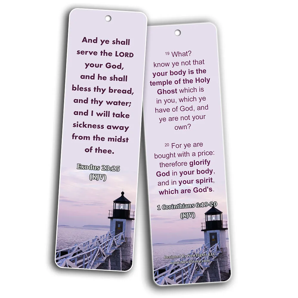 KJV Religious Bookmarks - Bible Verses About Health (30 Pack) - Handy Bible Scriptures About About Health in the Bible Perspective