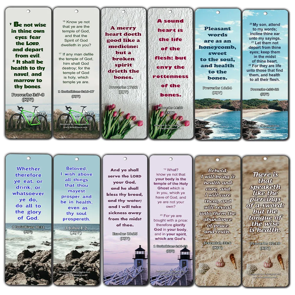 KJV Religious Bookmarks - Bible Verses About Health (30 Pack) - Handy Bible Scriptures About About Health in the Bible Perspective