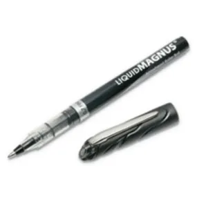 LIQUID MAGNUS ROLLER BALL STICK PEN, BLACK INK, NEEDLE (5 DOZEN PER PACK)