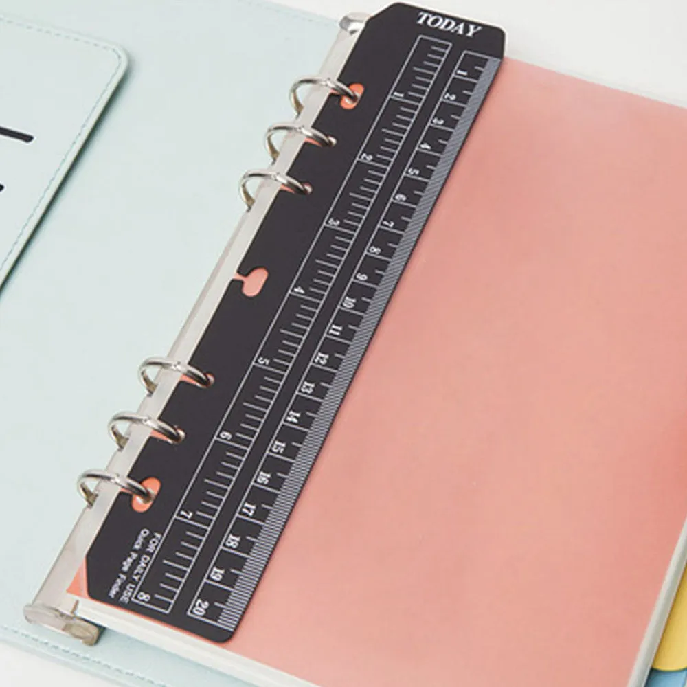 Loose-leaf ruler, bookmark ruler, painting ruler, handbook ruler, DIY suitable for six-hole loose-leaf notebook, standard 6-hole separator, fine scale, stationery accessories, loose-leaf accessories
