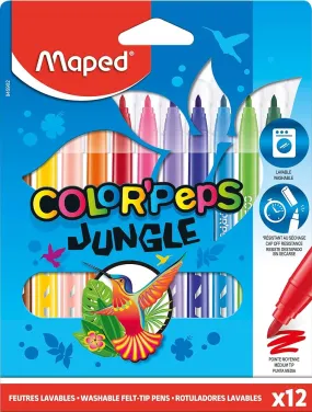 Maped Color Peps Felt Tip Jungle Pack 12 Colors