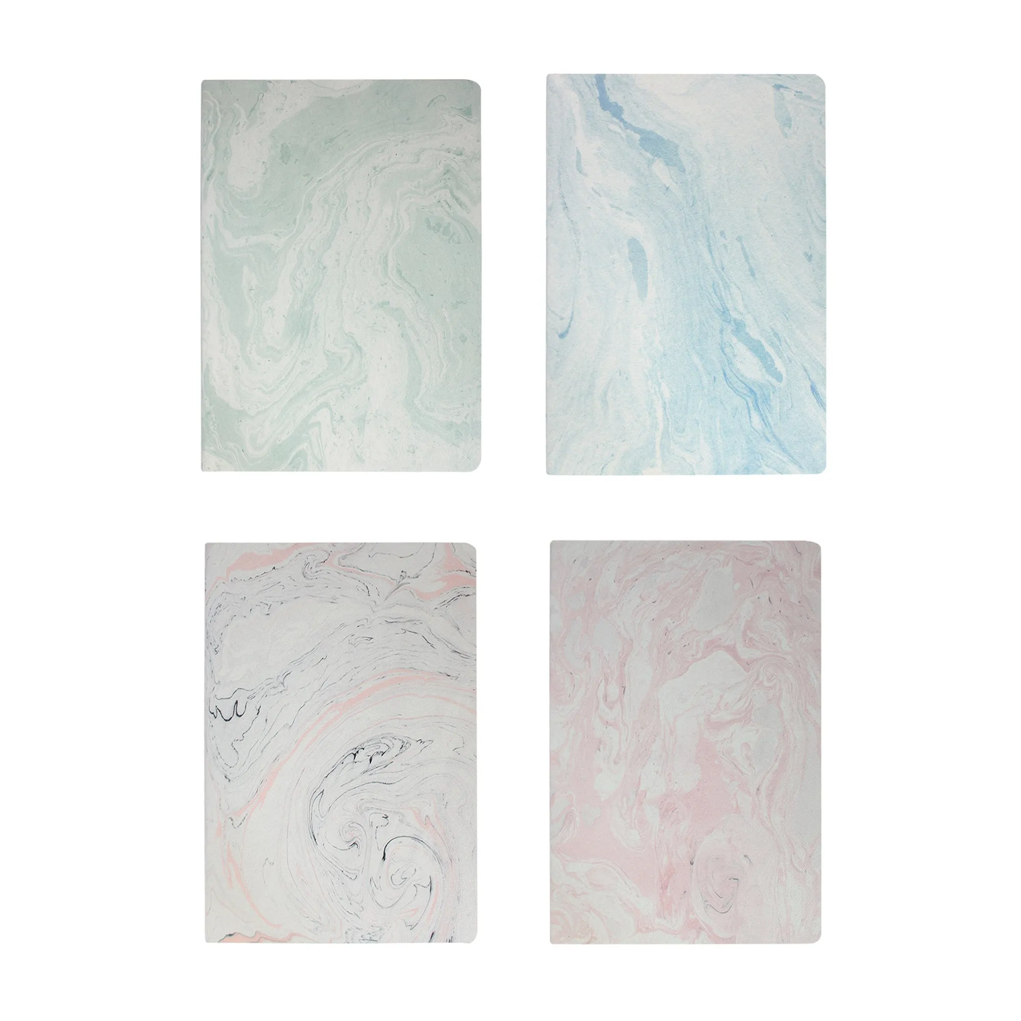 Marble Softcover Notebook - Set of 4 (Sizes Available)