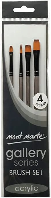 Mont Marte Gallery Series Brush Set Acrylic - (4 Pcs) - (BMHS0010)