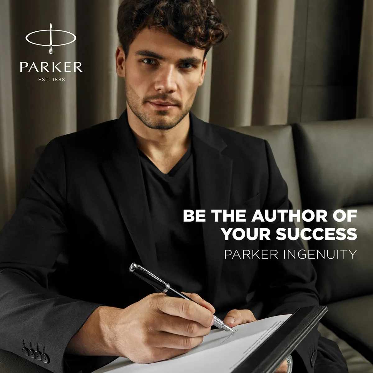 Parker Ingenuity Black Gold Trim Fountain Pen
