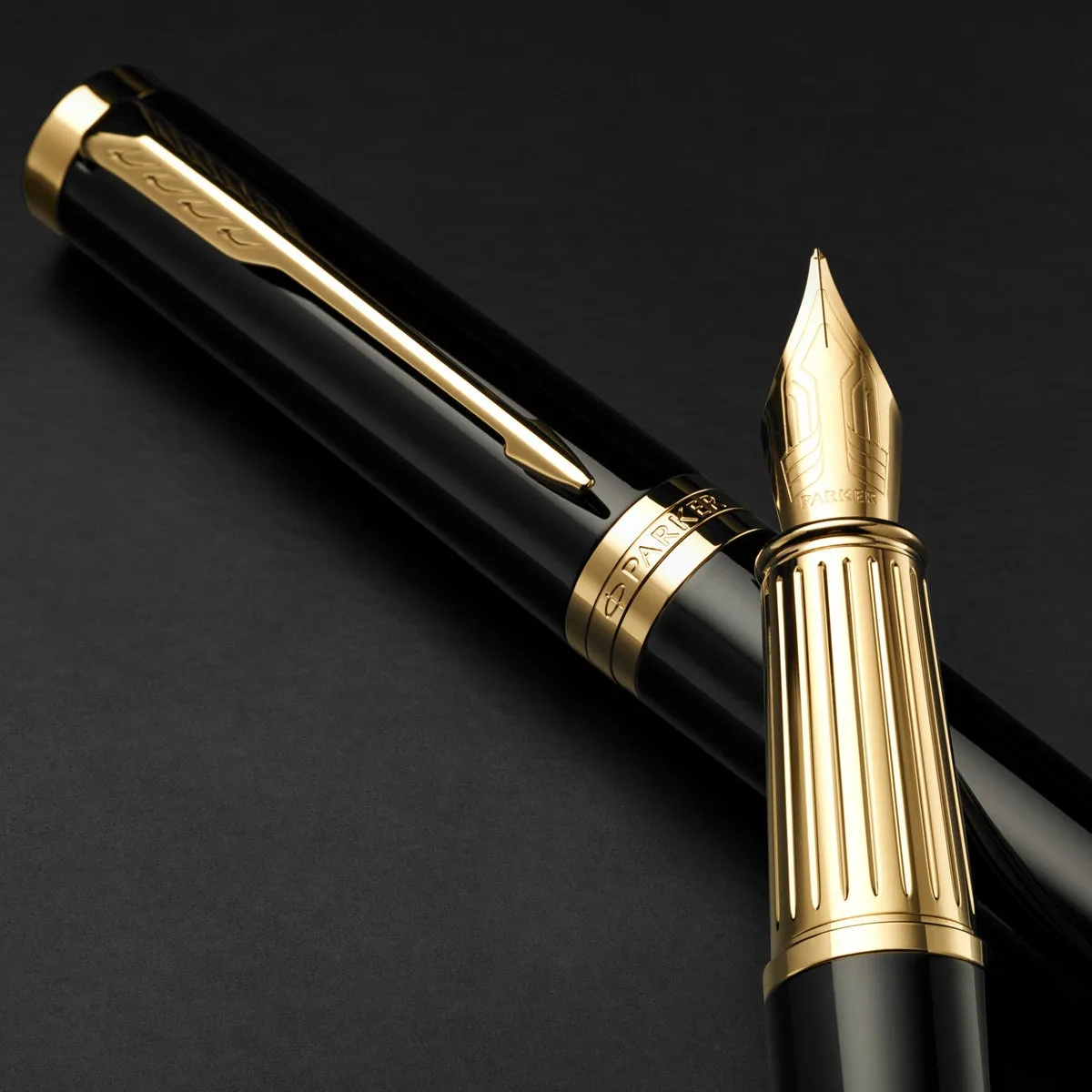 Parker Ingenuity Black Gold Trim Fountain Pen