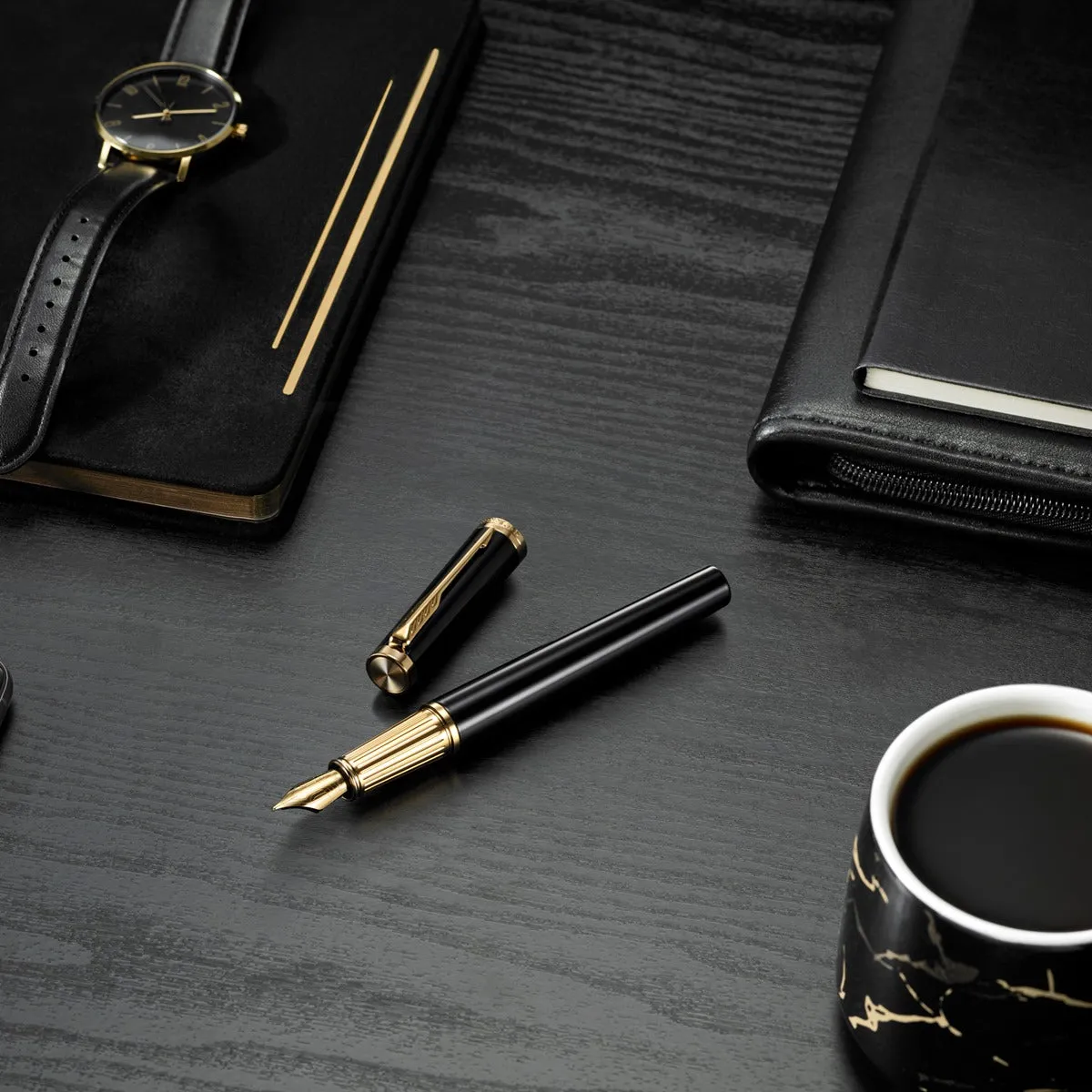 Parker Ingenuity Black Gold Trim Fountain Pen