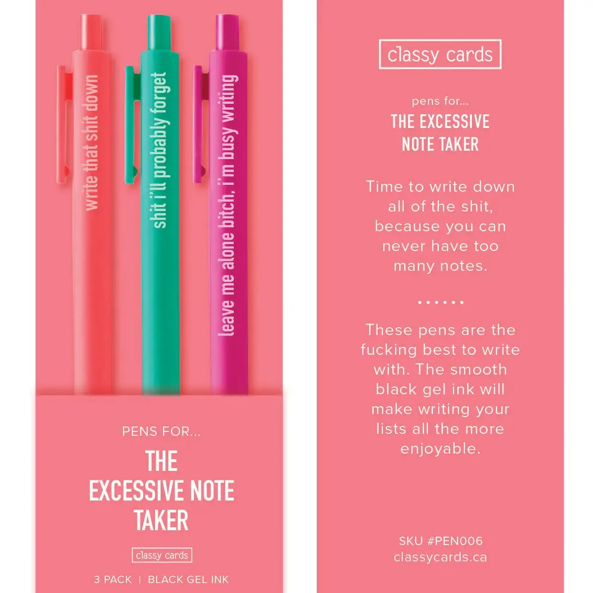 Pen Set - Excessive Note Taker